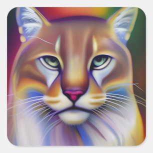 Mountain Lion Art  Square Sticker