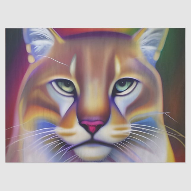 Mountain Lion Art  Tissue Paper (Front)