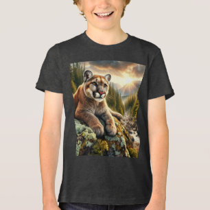 Mountain Lion at Dawn Kids T-Shirt Tri-Blend Shirt