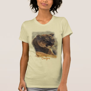 Mountain Lion, Big Cat Cougar Portrait on TShirt