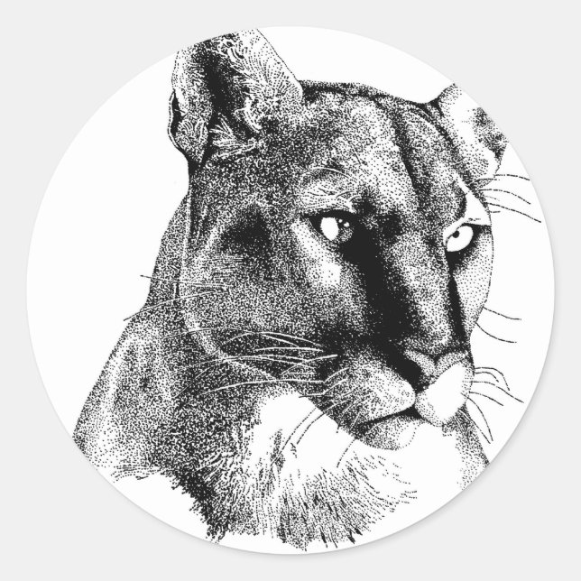 Mountain Lion Classic Round Sticker (Front)
