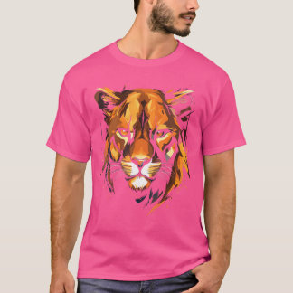 Mountain Lion Colourful Animal Wildlife Wildlife L T-Shirt