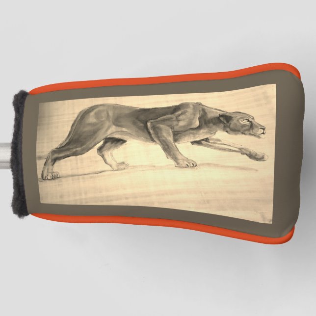 Mountain lion cougar original oil Aileen© Golf Head Cover (Front)