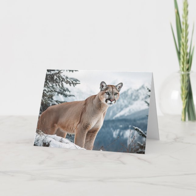 Mountain Lion Greeting Card (Front)