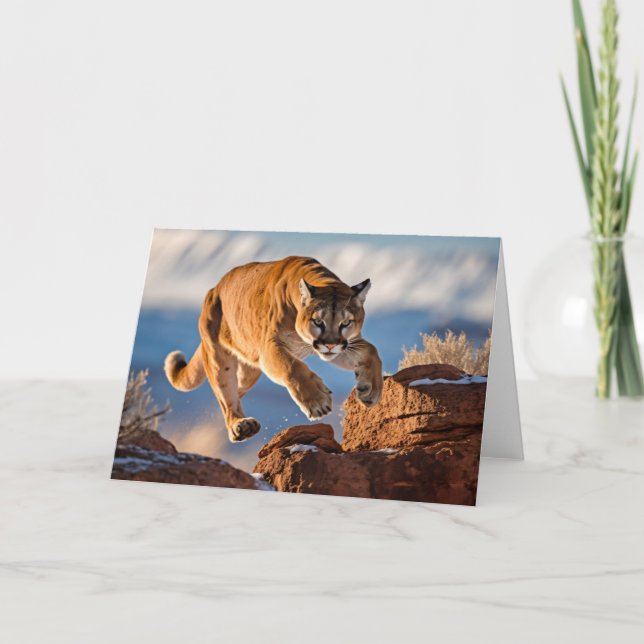 Mountain Lion Greeting Card (Front)