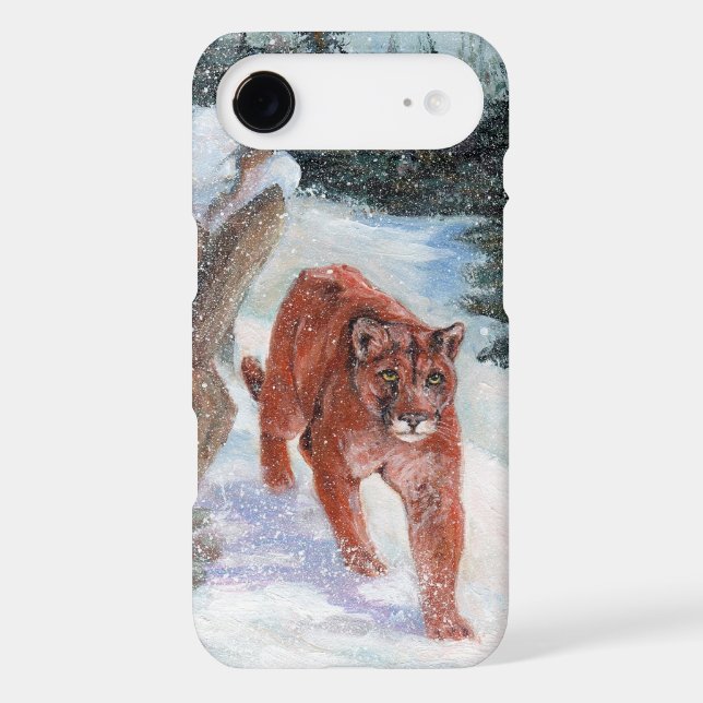 Mountain lion in snow Case-Mate iPhone case (Back)
