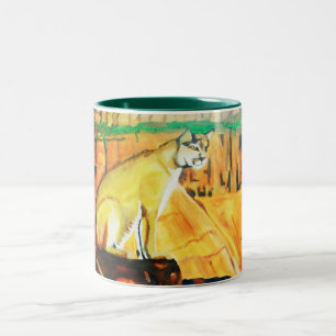 MOUNTAIN LION IN THOUGHT  Two-Tone COFFEE MUG