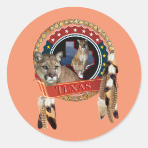 Mountain lion of Texas Classic Round Sticker