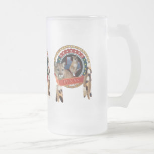 Mountain lion of Texas Frosted Glass Beer Mug