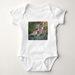 Mountain Lion Preening Baby Bodysuit