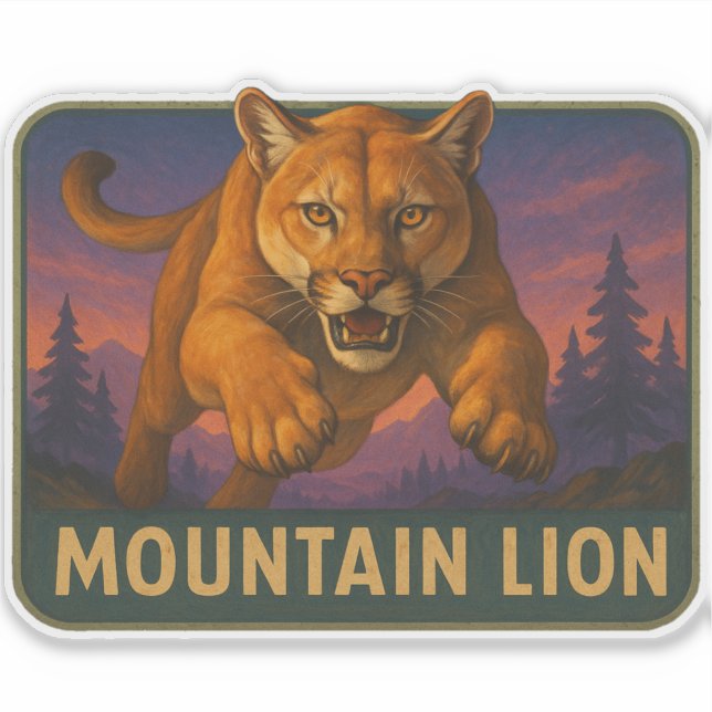 Mountain Lion Sticker (Front)