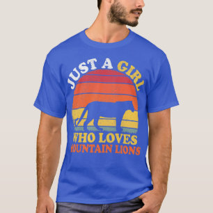 Mountain Lion Vintage Just A Girl Who Loves Mounta T-Shirt