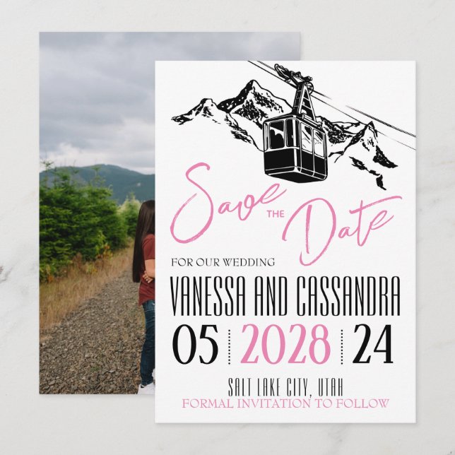 Mountain Love Pink Save The Date (Front/Back)