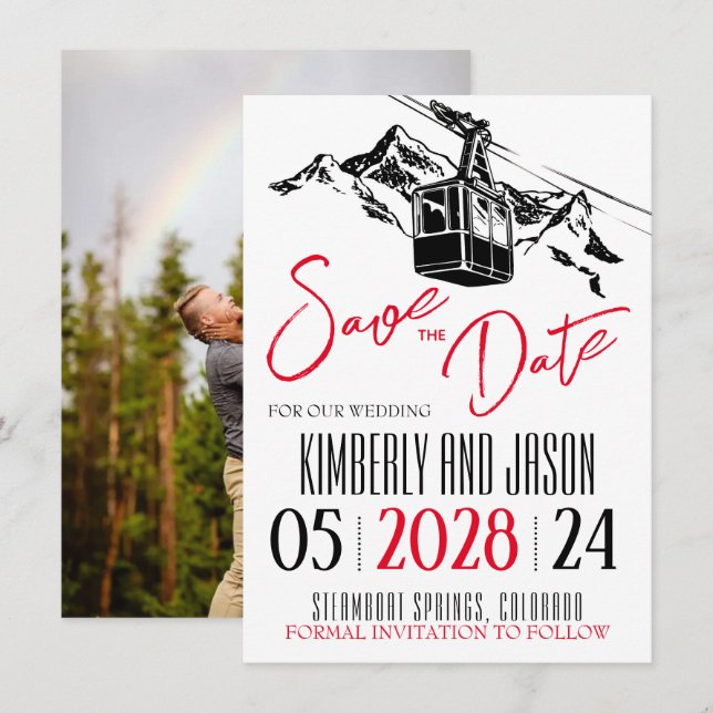Mountain Love Red Save The Date (Front/Back)