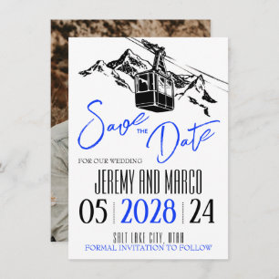 Mountain Love Royal Blue Save The Date