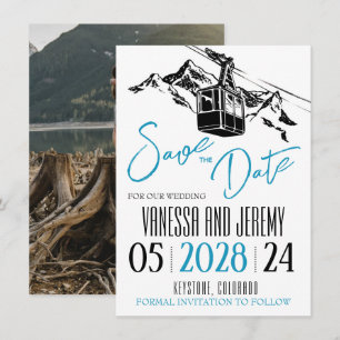 Mountain Love Teal Save The Date
