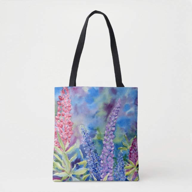 "Mountain Lupines" Shoulder Tote Bag (Front)