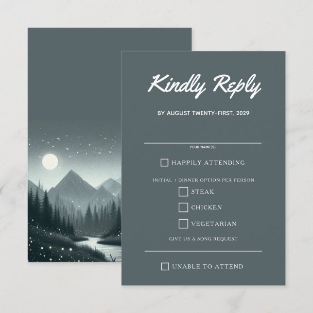 Mountain Magic Food Choices RSVP Card (Front/Back)