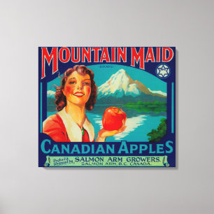 Mountain Maid Apple LabelCanada Canvas Print