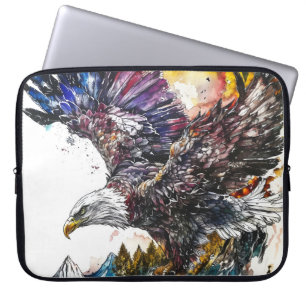 Mountain Majesty Eagle Watercolor Laptop Sleeve