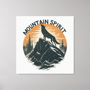 Mountain Majesty Wolf Howling on the Peak Canvas Print