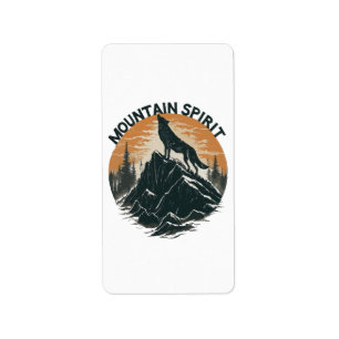 Mountain Majesty Wolf Howling on the Peak Label