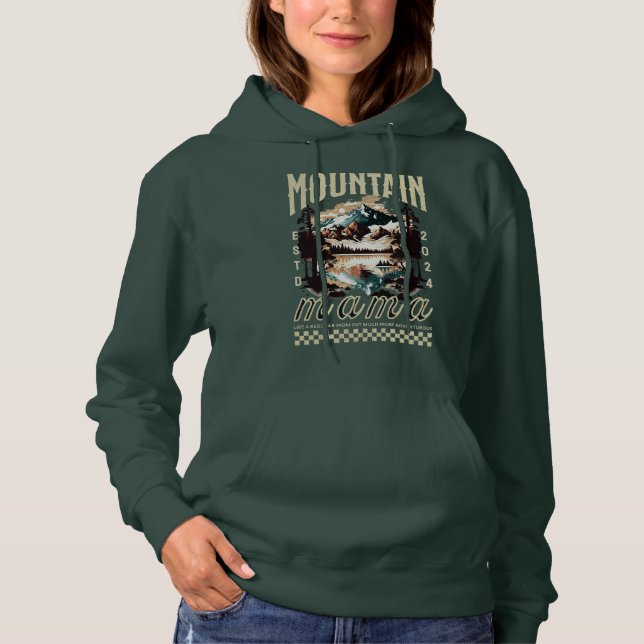 Mountain Mama Hiking Nature Camping personalised  Hoodie (Front)