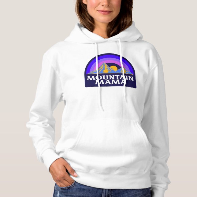 "Mountain Mama" Hooded Sweatshirt- Purple scheme Hoodie (Front)