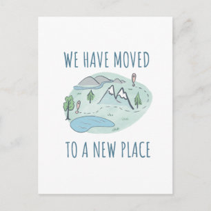 Mountain Map We Moved Announcement Postcard