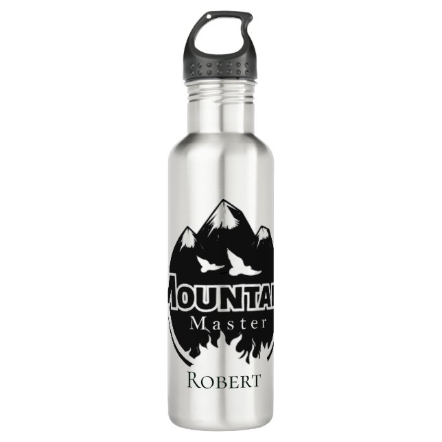 Mountain master, personalised hiker/biker  710 ml water bottle (Front)