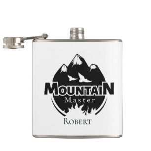Mountain master, personalised hiker/biker  hip flask