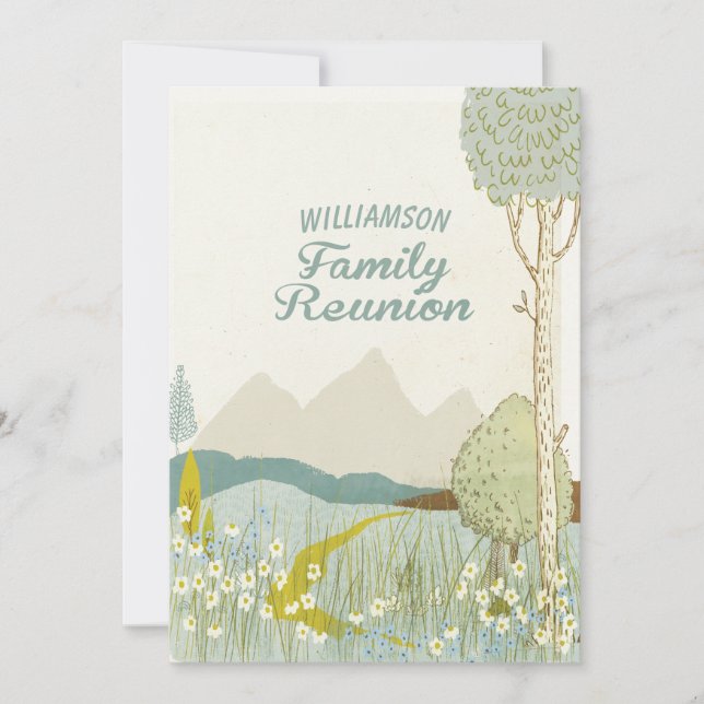 Mountain Meadow Family Reunion Gathering Party Invitation (Front)