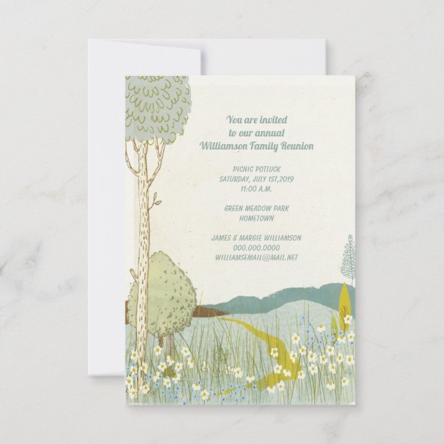 Mountain Meadow Family Reunion Invitation (Back)