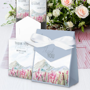 Mountain Meadow Wedding Watercolor Landscape Favour Box