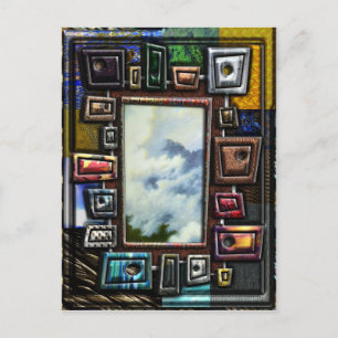 Mountain Mist Framed by Shapes and textures Postcard