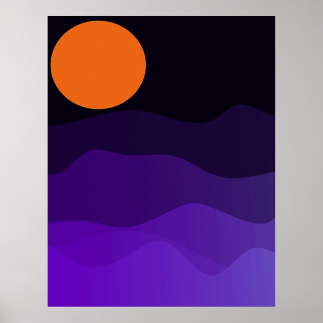  Mountain Moon Landscape  Poster (Front)