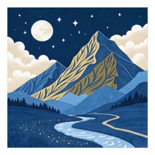Mountain Moon Light Photo Print