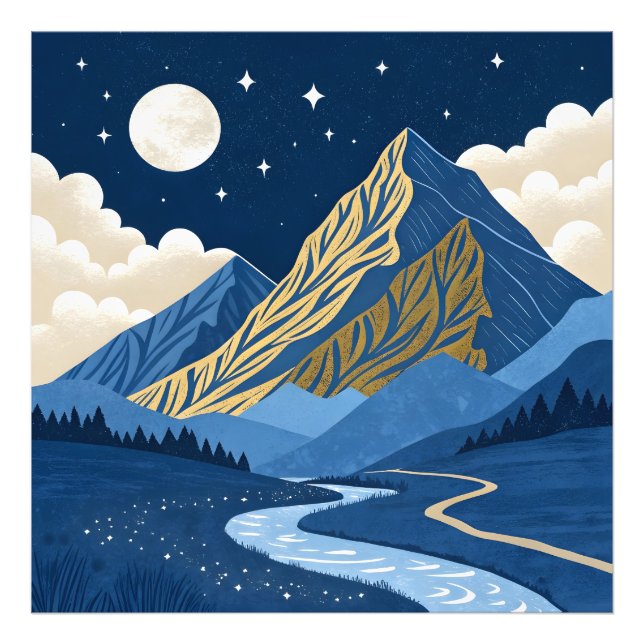 Mountain Moon Light Photo Print (Front)