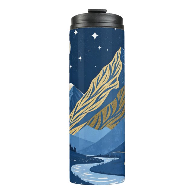 Mountain Moon Light Thermal Tumbler (Front)
