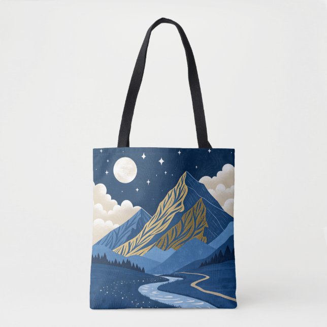 Mountain Moon Light Tote Bag (Front)