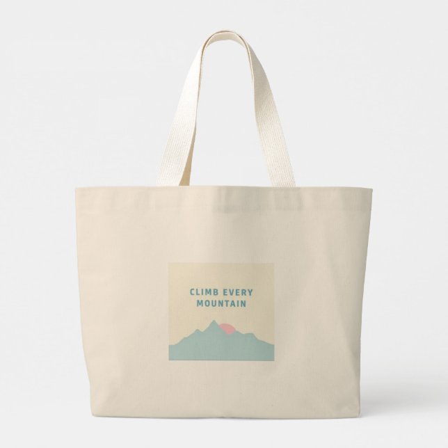 Mountain Motivation Large Tote Bag (Back)