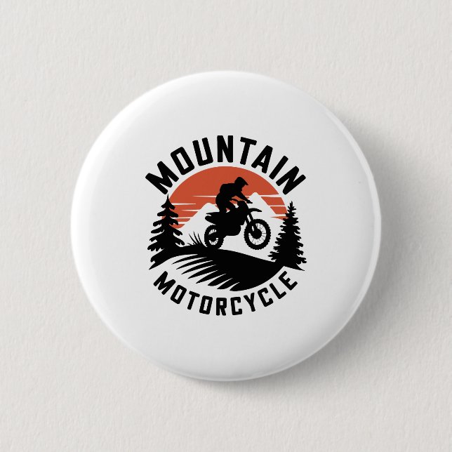 Mountain Motorcycle 6 Cm Round Badge (Front)