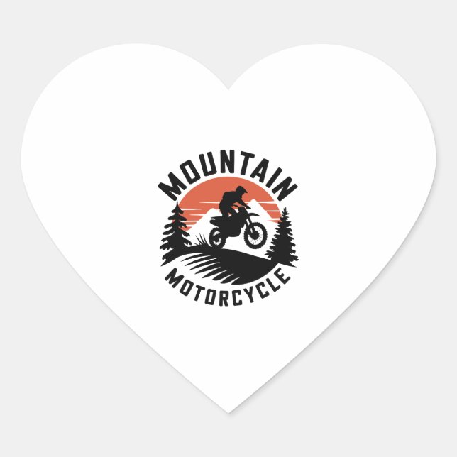 Mountain Motorcycle Heart Sticker (Front)