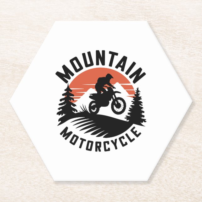 Mountain Motorcycle Paper Coaster (Front)
