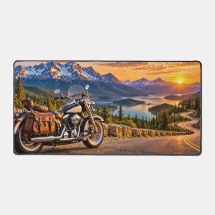 Mountain Motorcycle Road Trip Desk Mat