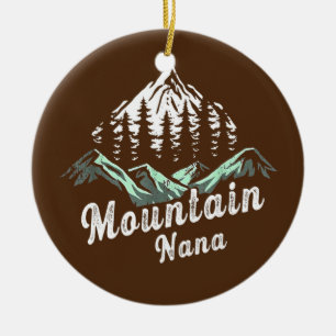 Mountain Nana Camping Hiking Mom Adventure Ceramic Tree Decoration