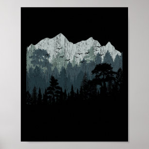 Mountain Nature Hiking Wildlife Trees Outdoor Fore Poster