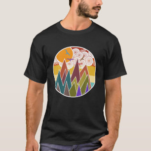 Mountain Nature Lovers Retro Abstract Hikers Campi T-Shirt