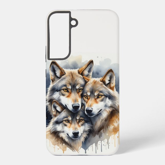 Mountain Nature Wilderness Mountains Wolf Family Samsung Galaxy S22+ Case (Back)