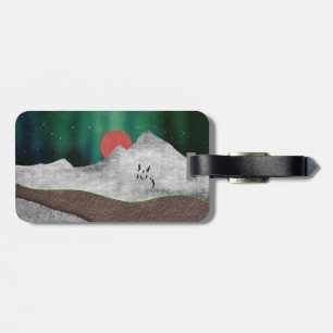 Mountain Northern Lights Luggage Tag